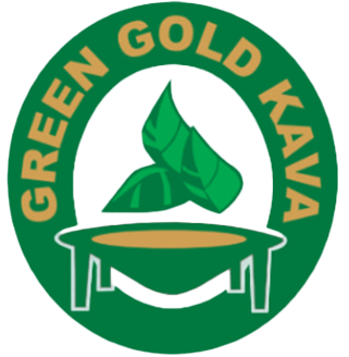 Green gold kava circular logo design